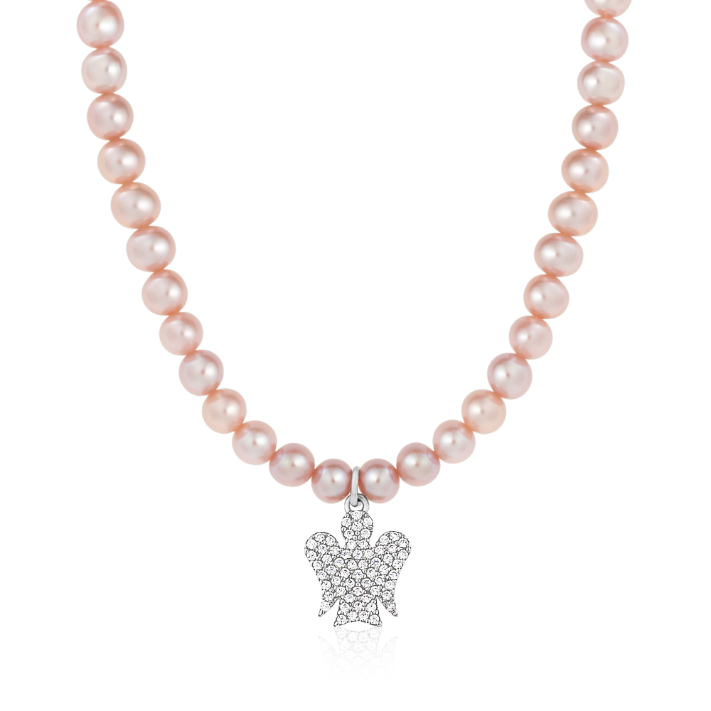 Collana in argento Roberto Giannotti con perle rosa Light Pearl GIA 471