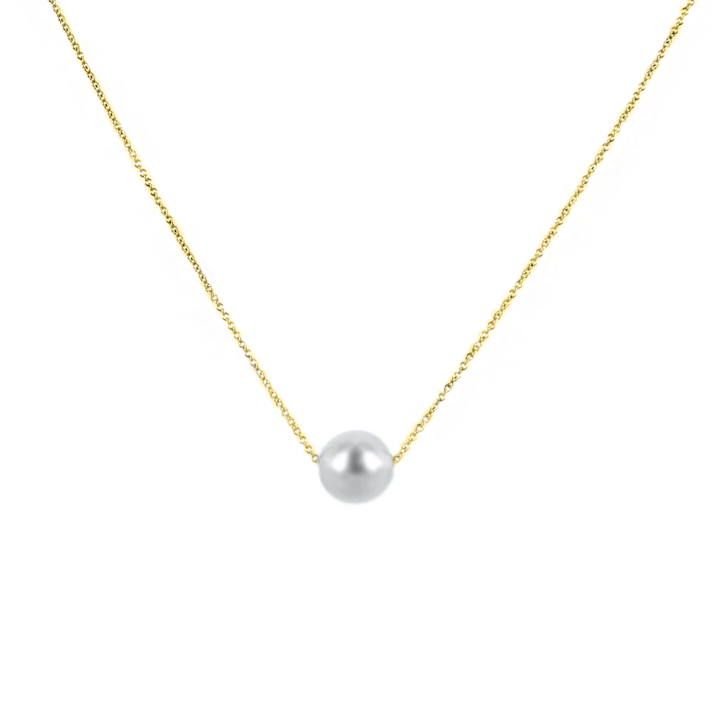 Collana in oro giallo Runner con Perla Freshwater 7.50-8.00 in oro giallo