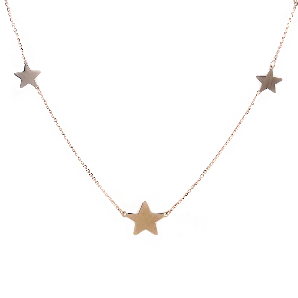 Collana in oro rosa con Stelle a scalare 