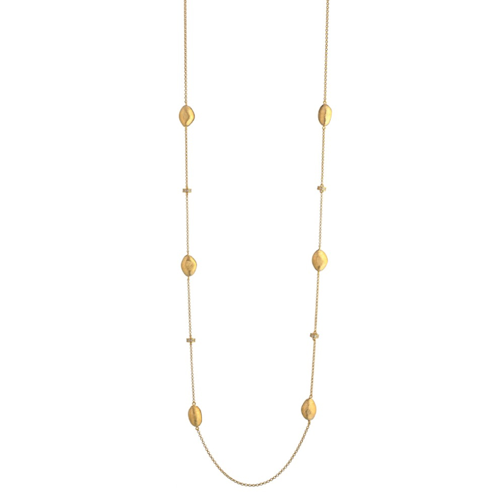 Collana lunga da Donna in Argento dorato collezione Itaca Marcello Pane 