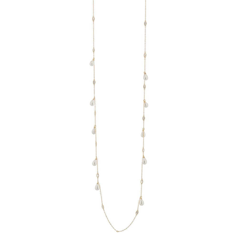 Collana lunga da Donna in Argento perle crystal collezione Bonton Marcello Pane 