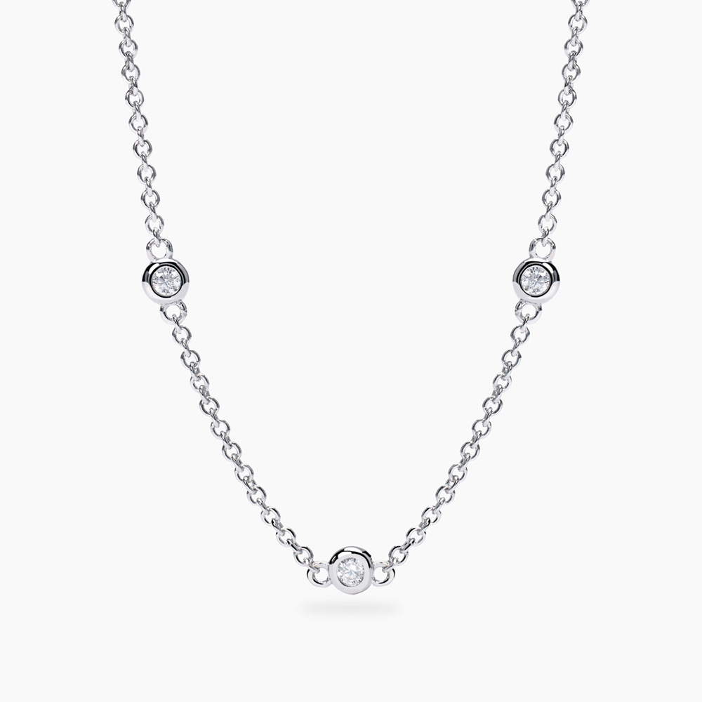 Collana Lunga Mabina MY DIAMOND in argento Diamanti Lab-Grown punto luce 0.14 ct 553815