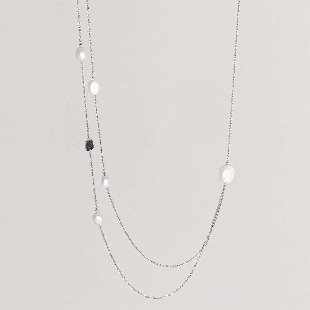 Collana Lunga Rebecca in argento con perle collezione Opera SR1KBP07