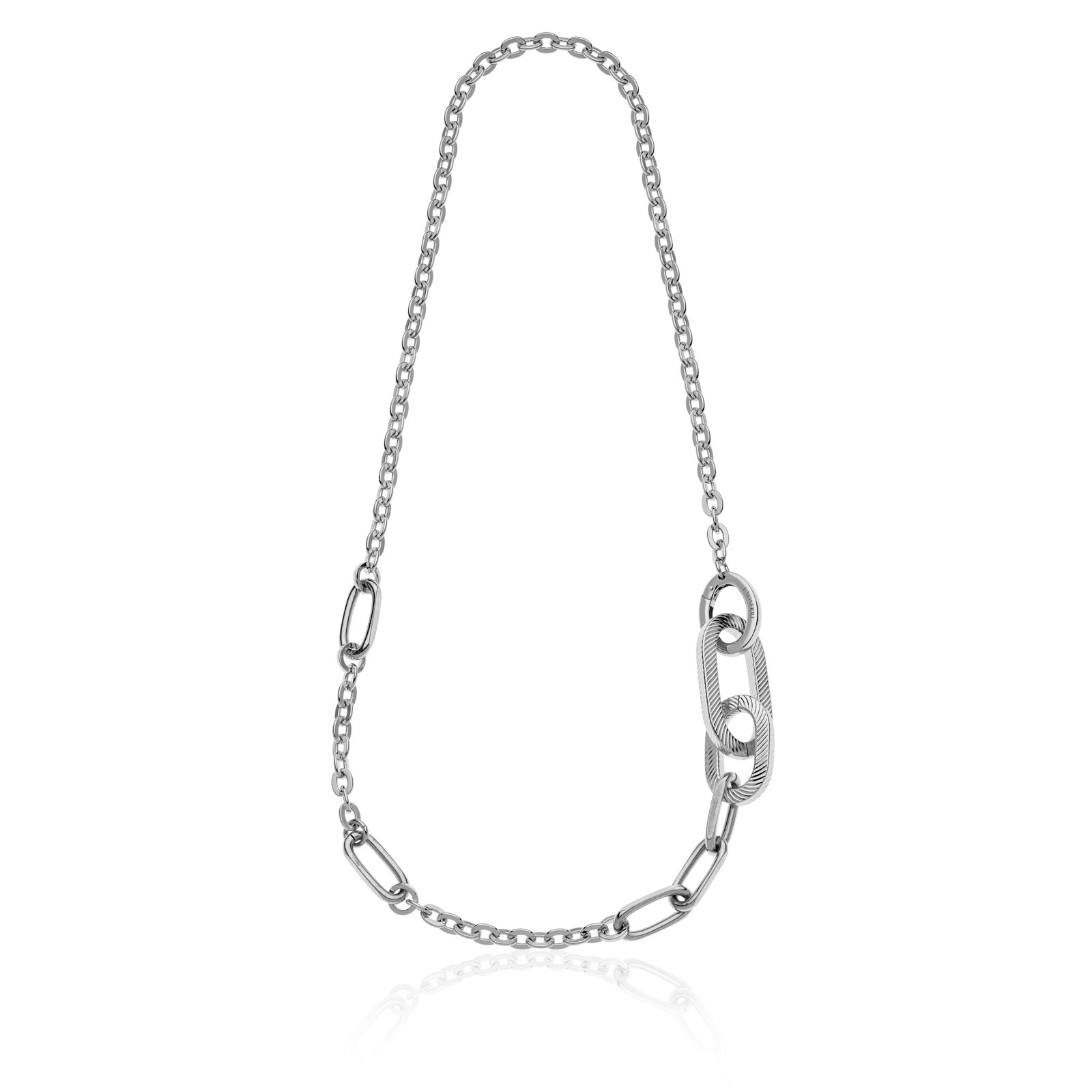 Collana lunga Square con finitura a righe