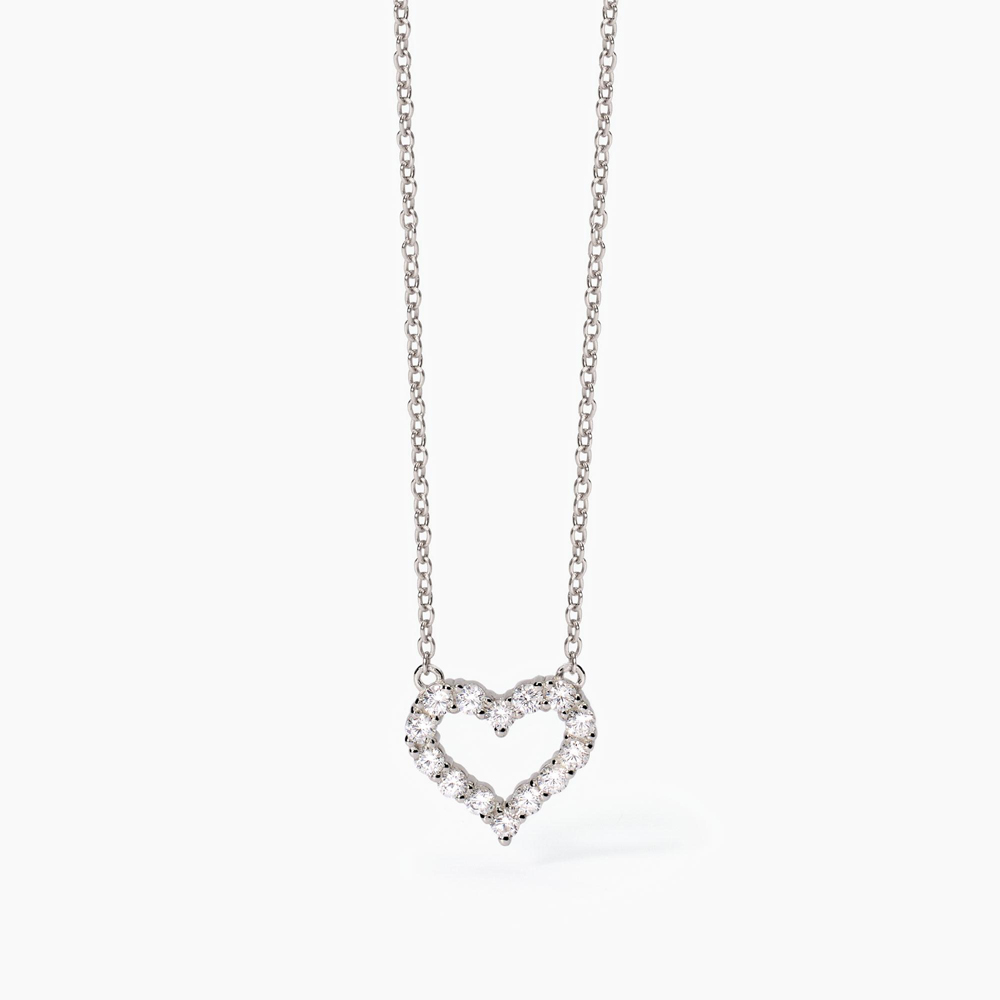 Collana Mabina in argento con cuore e zirconi 553681