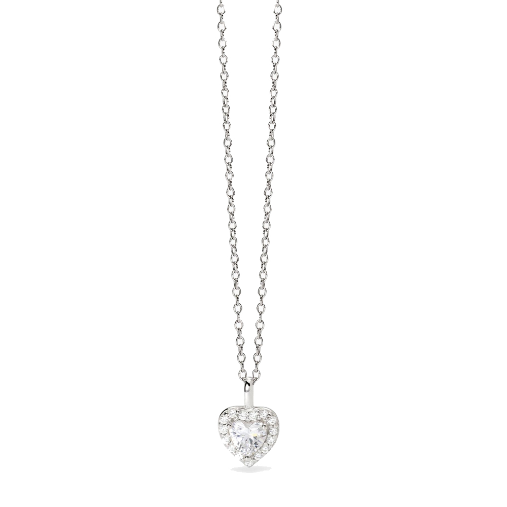 Collana Mabina in argento con forma di cuore e zirconi 553666