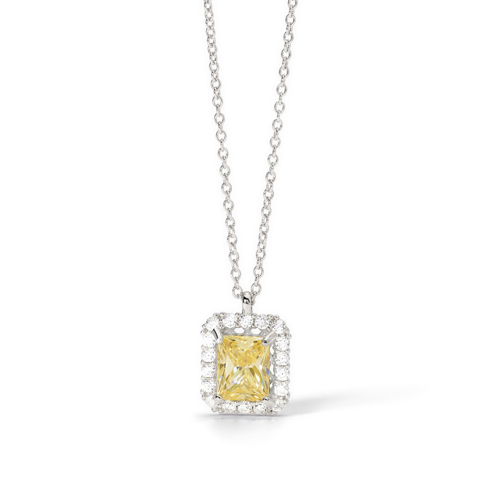 Collana Mabina in argento con zircone giallo 553653