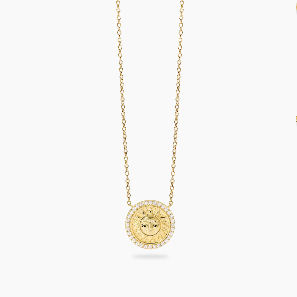 Collana Mabina in argento dorato con ciondolo sole FOLLOW THE SUN 553901