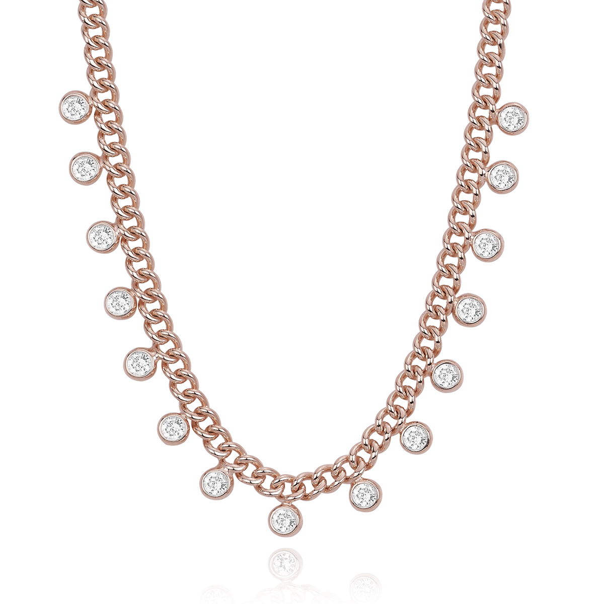 Collana Mabina in argento rosato con zirconi 553324