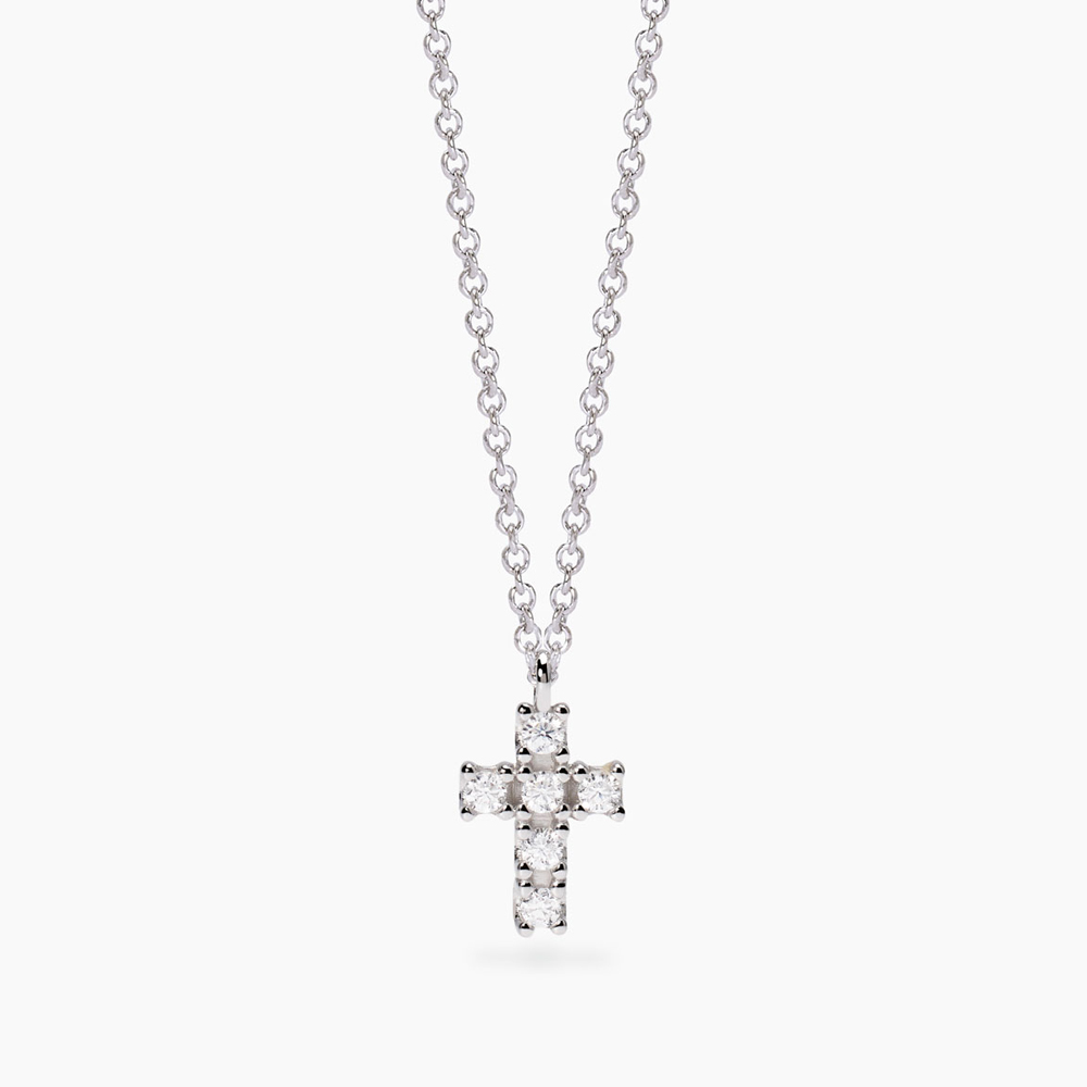 Collana Mabina MY DIAMOND in argento ciondolo croce con Diamanti Lab-Grown 0.16 ct 553800