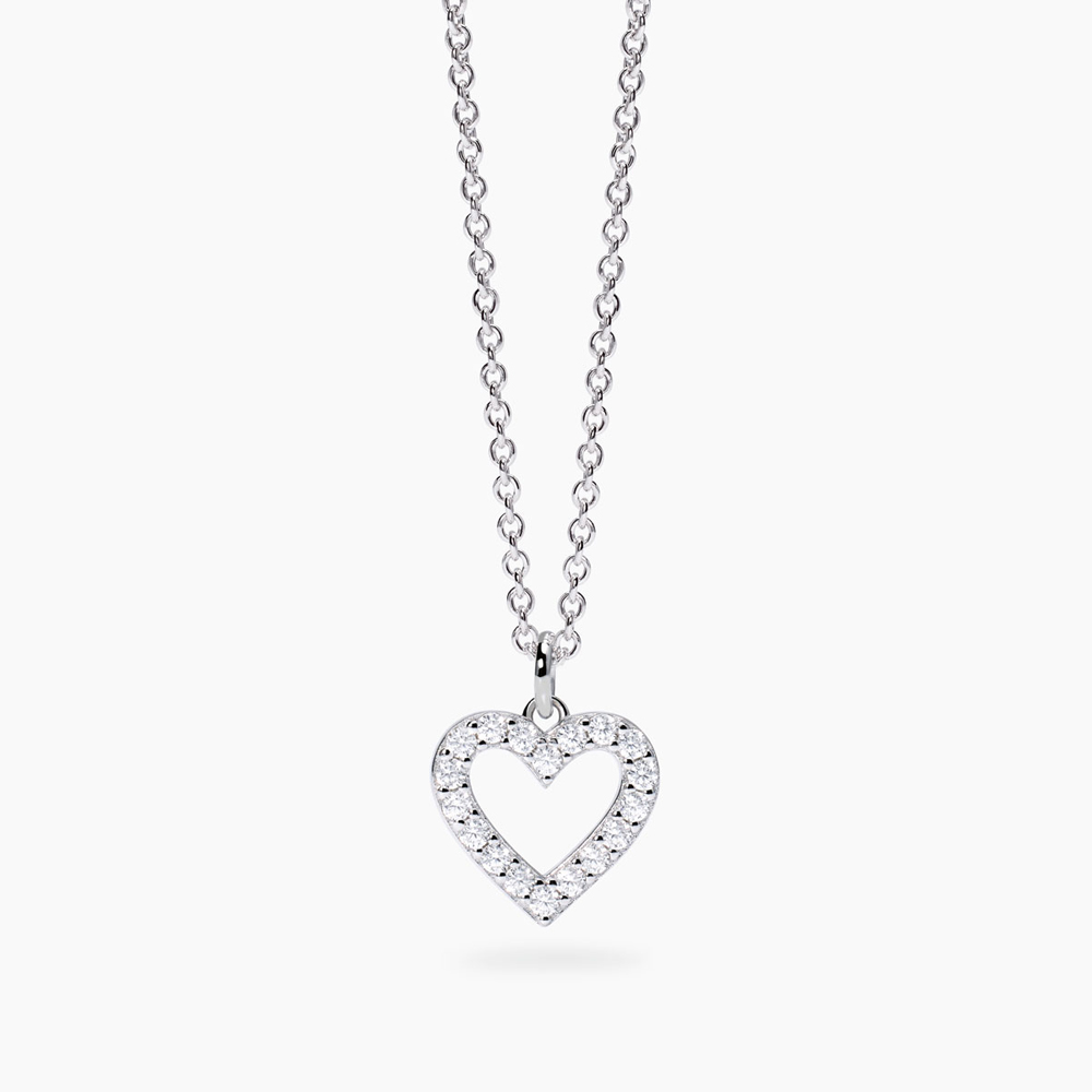 Collana Mabina MY DIAMOND in argento ciondolo Cuore con Diamanti Lab-Grown 0.18 ct 553811