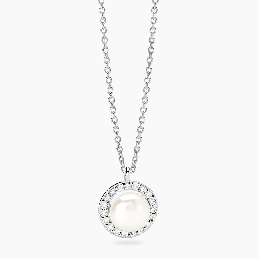 Collana Mabina MY DIAMOND in argento ciondolo perla Diamanti lab-grown 553920