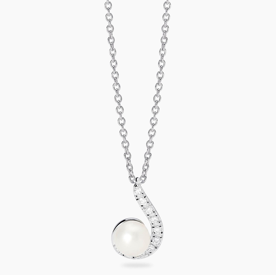 Collana Mabina MY DIAMOND in argento ciondolo perla Diamanti lab-grown 553924