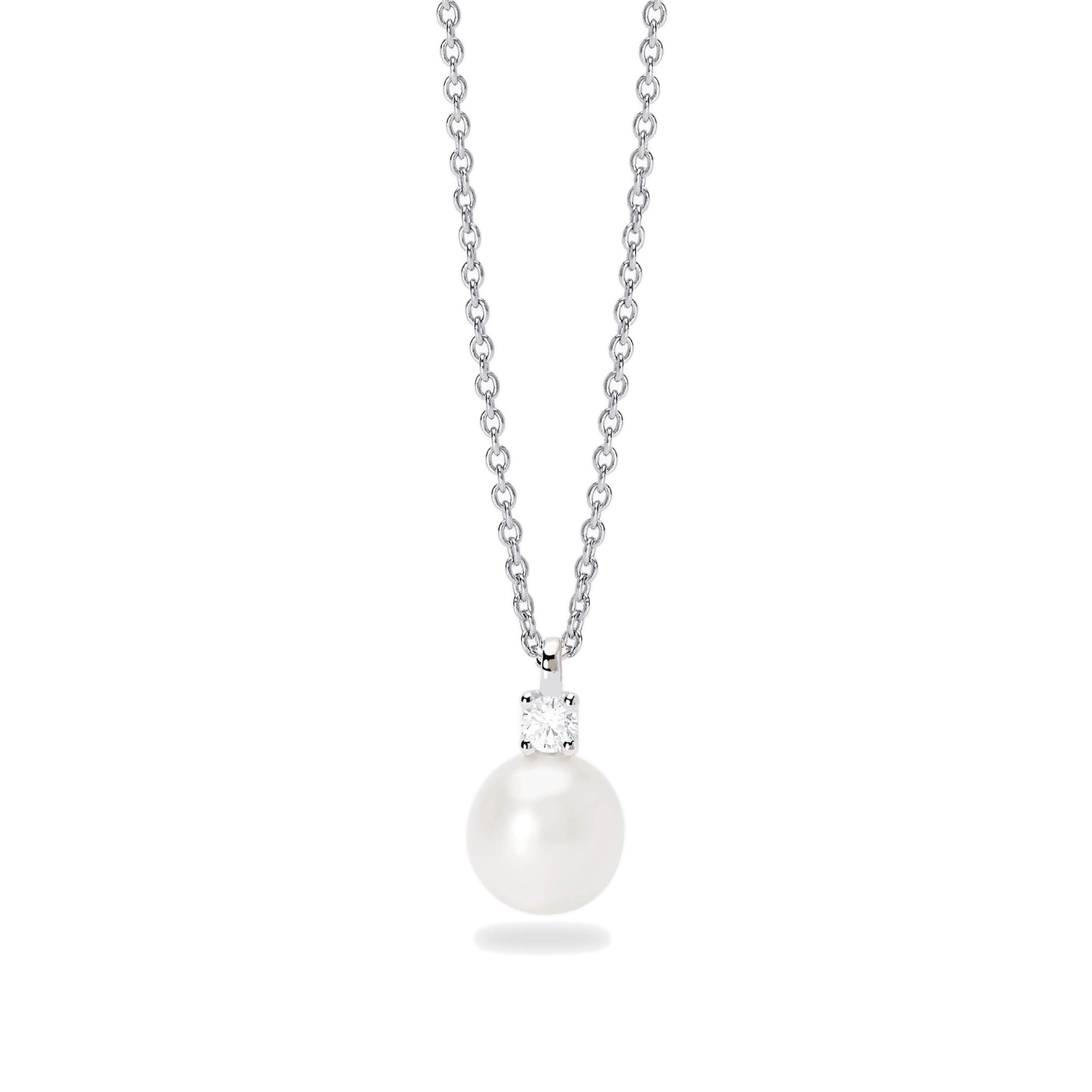Collana Mabina MY DIAMOND in argento con perla coltivata e diamante lab-grown 0,08 carati 553865