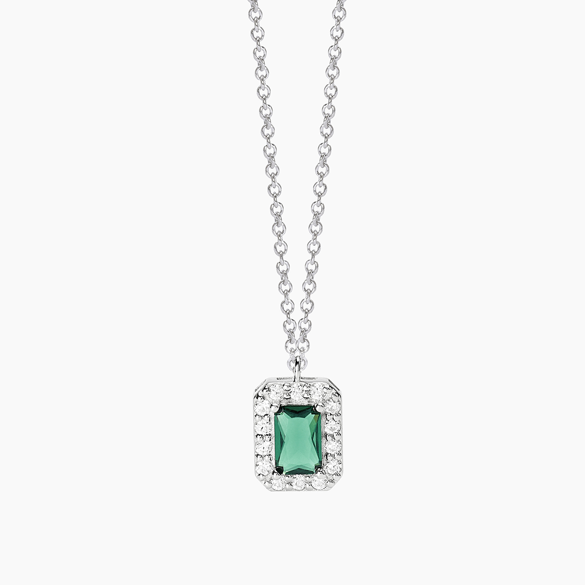 Collana Mabina MY DIAMOND in argento con Smeraldo e Diamanti Lab-Grown 553936