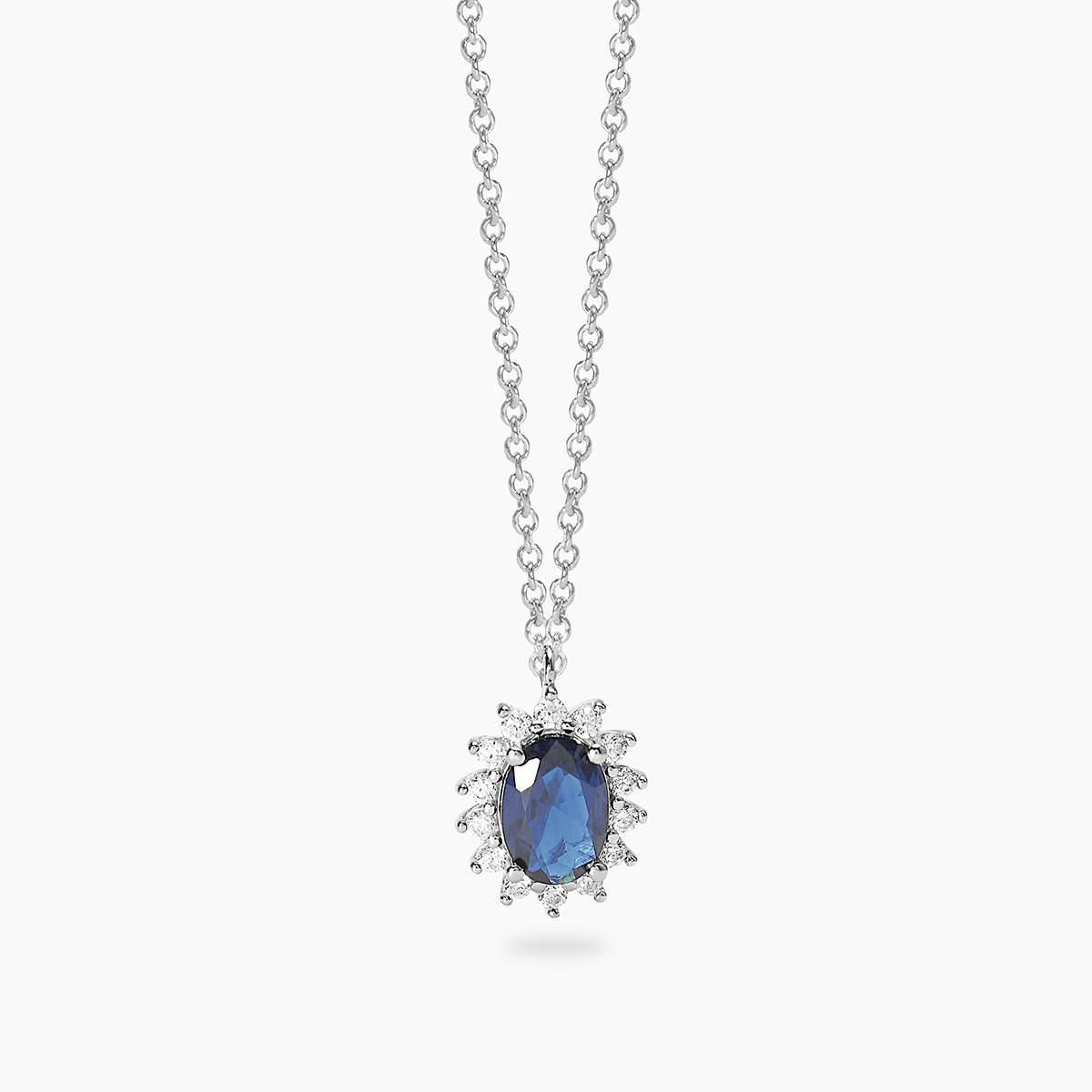 Collana Mabina MY DIAMOND in argento con Zaffiro e Diamanti Lab-Grown 553935