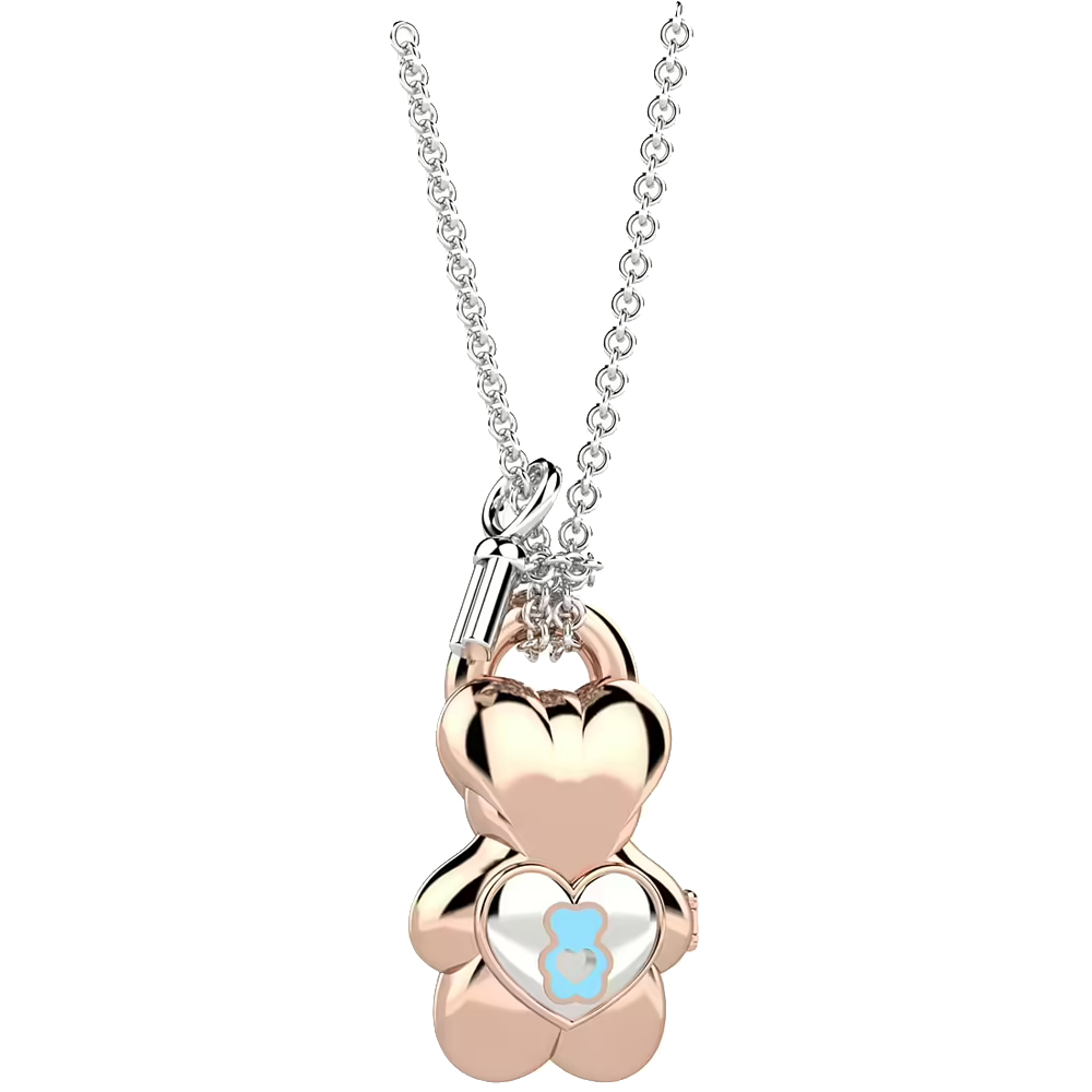 Collana Nanan con ciondolo chiama angeli Orsetto in argento rosato NAN0392