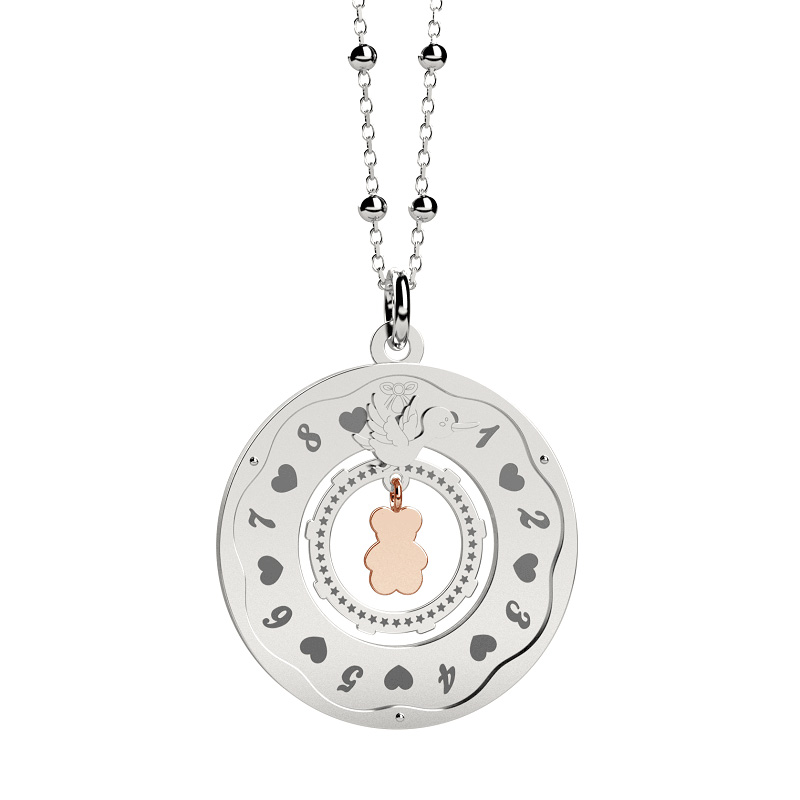 Collana Nanan Orologio della Vita per mamma in attesa con ciondolo con cicogna