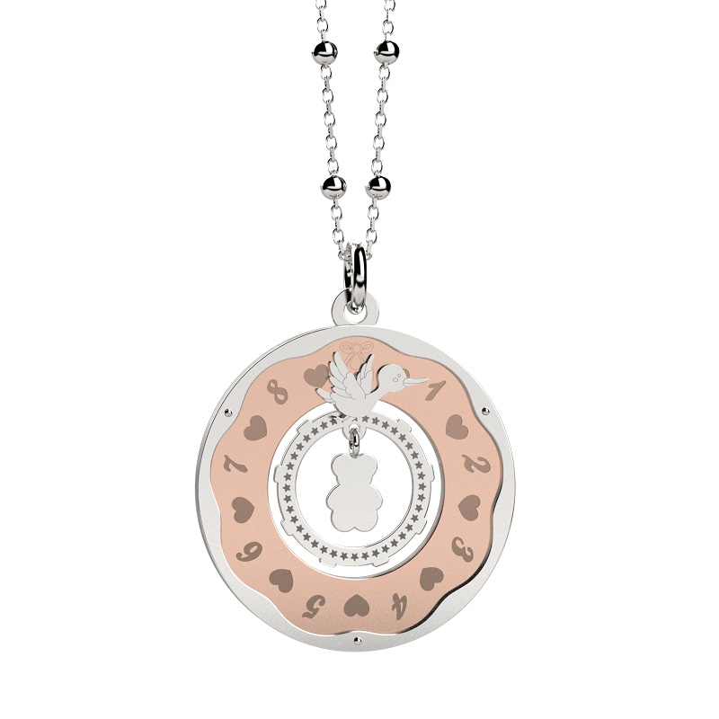 Collana Nanan Orologio della Vita per mamma in attesa con ciondolo con cicogna