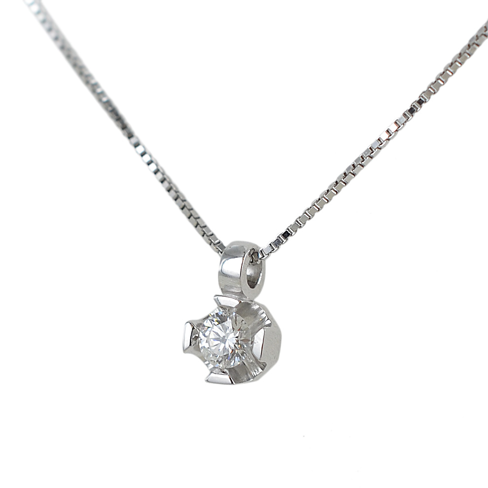 Collana punto luce a spirale con diamante carati 0.10 G