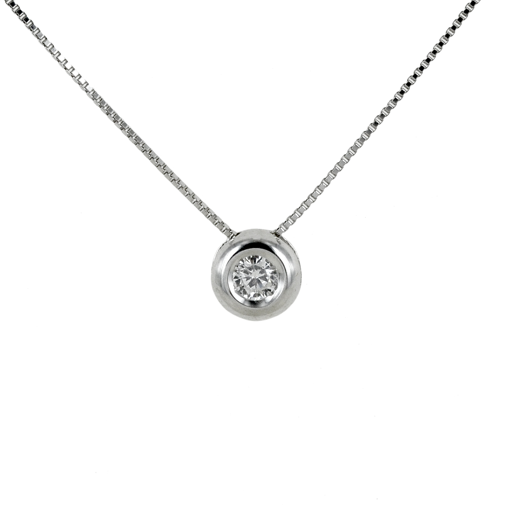 Collana Punto Luce Cipollina grande con diamante ct 0.07 G VS 