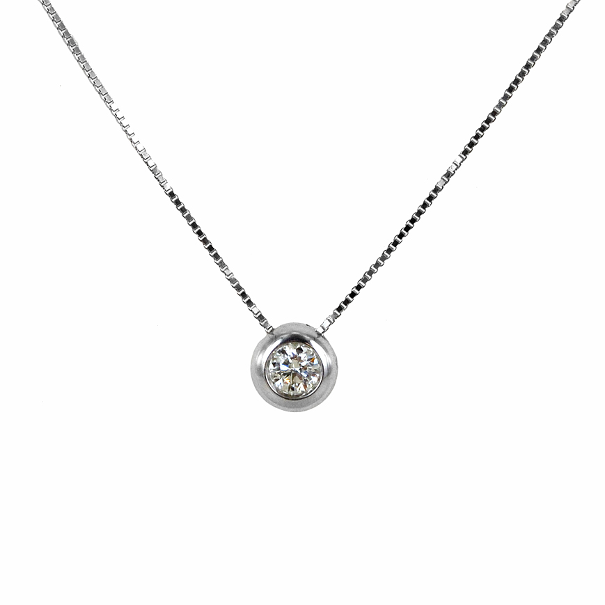 Collana Punto Luce Cipollina grande con diamante ct 0.21 G VS 