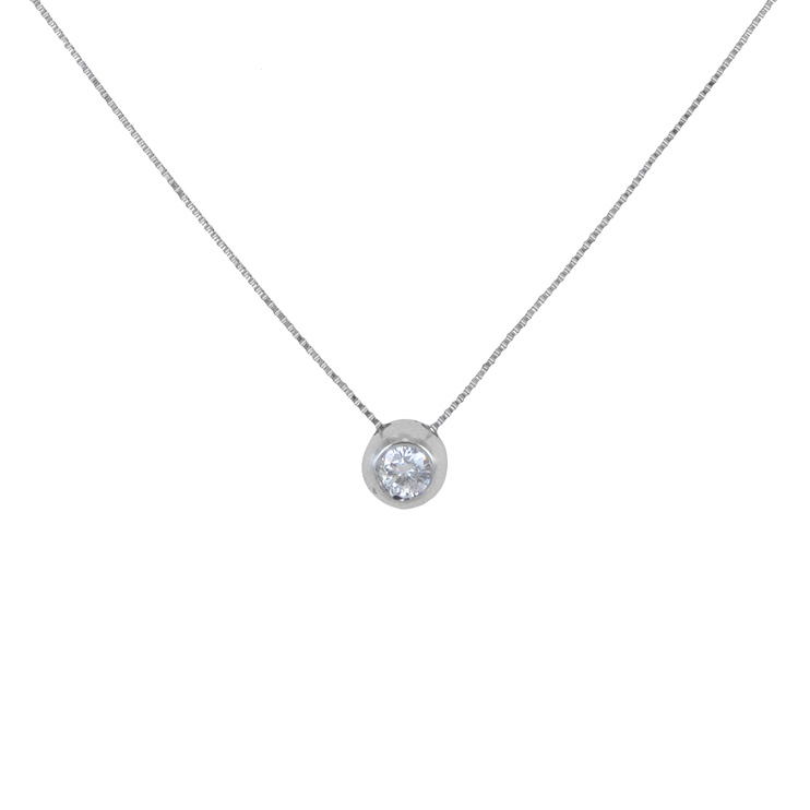 Collana Punto Luce Cipollina media con diamante ct 0.08 G VS 