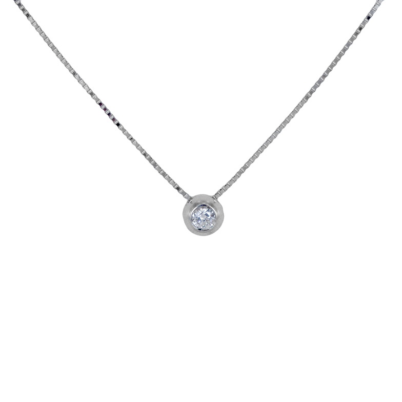 Collana Punto Luce Cipollina piccola con diamante ct 0.04 G VS 