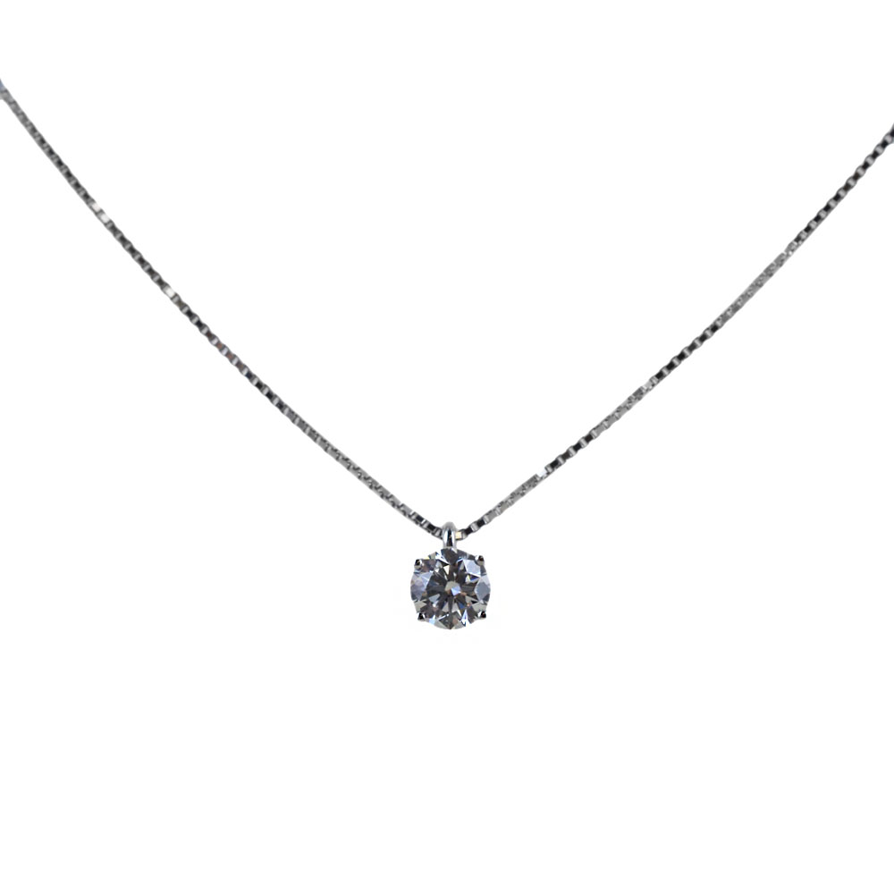 Collana Punto Luce diamante medio a quattro griffes da 0.40 carati