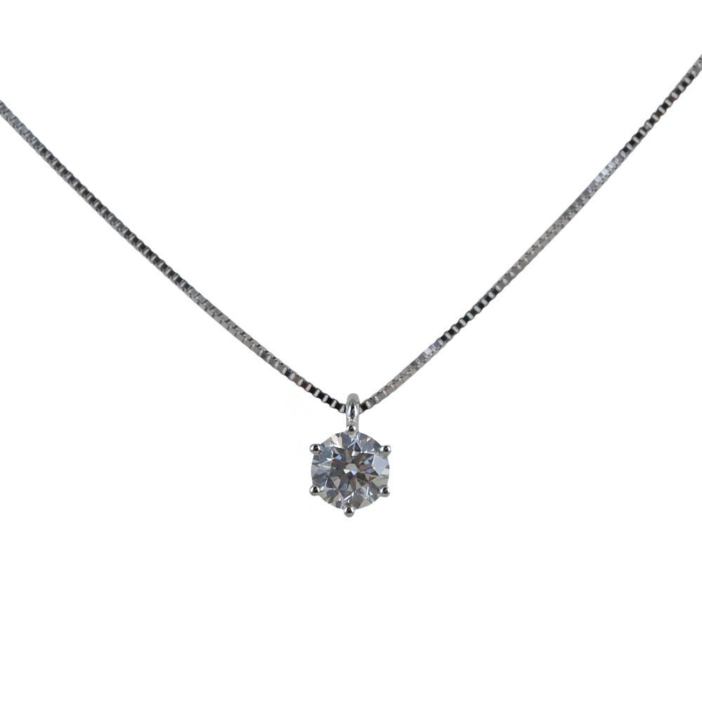 Collana Punto Luce diamante medio a sei griffes da 0.40 carati