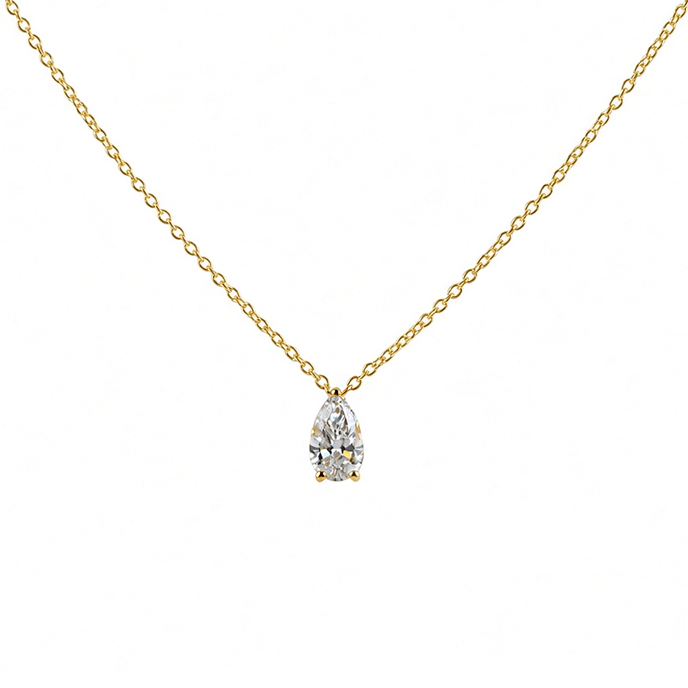 Collana Punto Luce Goccia Diamante Lab Grown in oro giallo