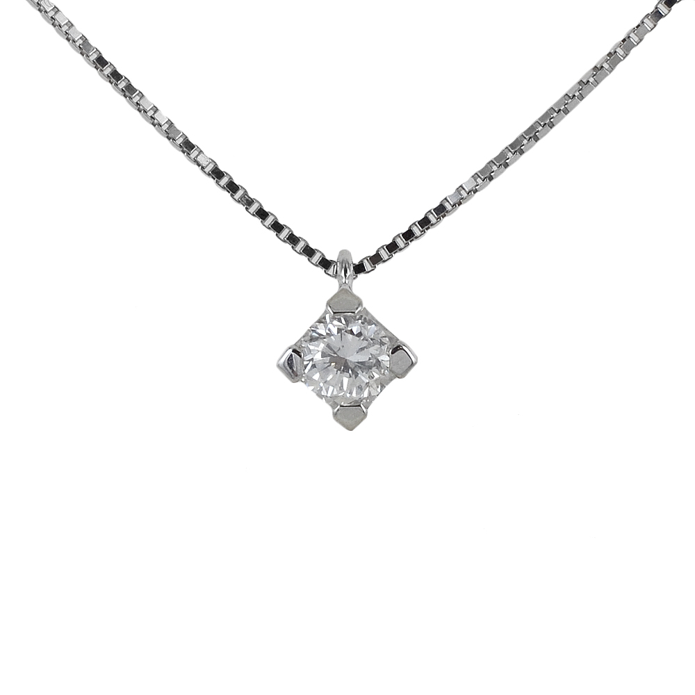 Collana Punto Luce medio diamante 0.20 ct G purezza IF