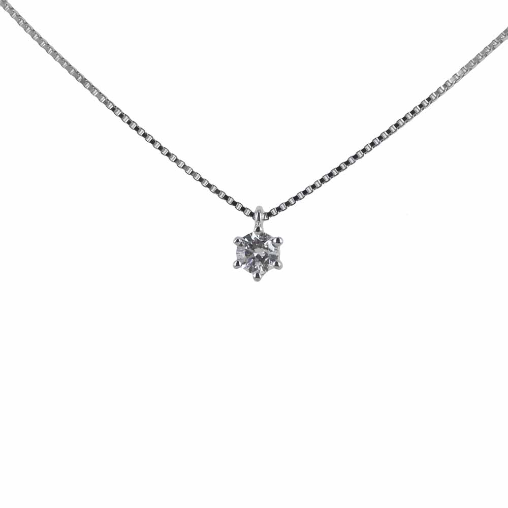 Collana Punto Luce piccolo con diamante 0.15 carati alta gioielleria