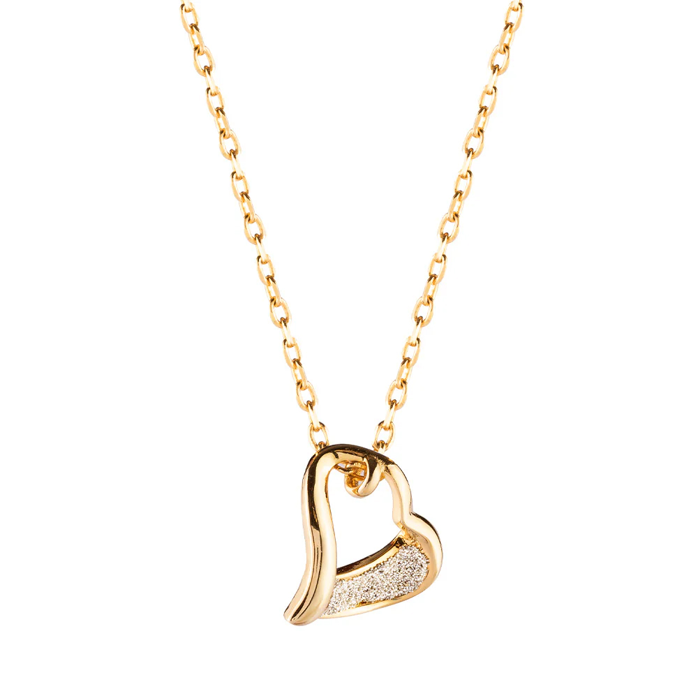 Collana Rebecca in argento giallo con cuore e polvere di diamanti SJLKCO77