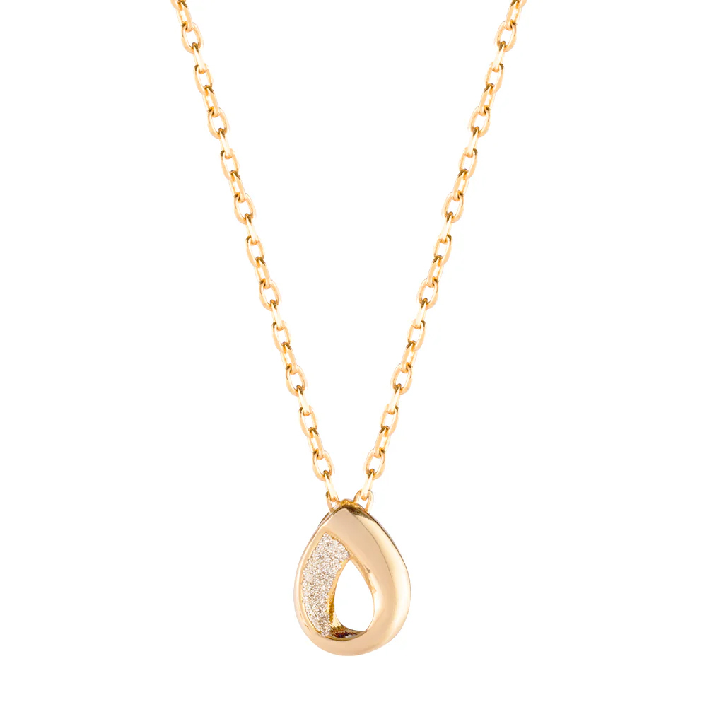 Collana Rebecca in argento giallo con goccia e polvere di diamanti SJLKCO74