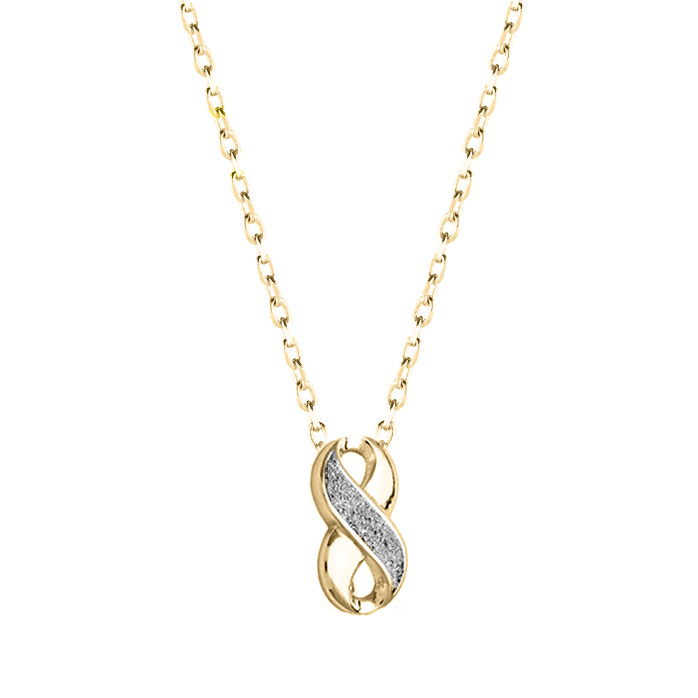 Collana Rebecca in argento giallo con Infinito e polvere di diamanti SJLKCO76