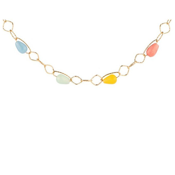 Collana Rebecca in Bronzo collezione Tulipe con nove pietre multicolor