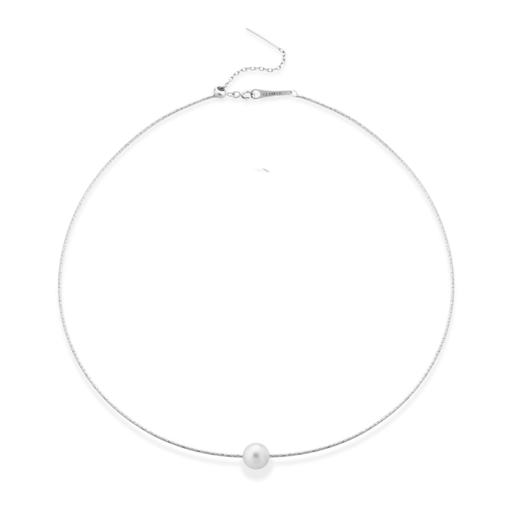 Collana rigida in Argento con perla d�acqua dolce 8.00 - 8.50 mm