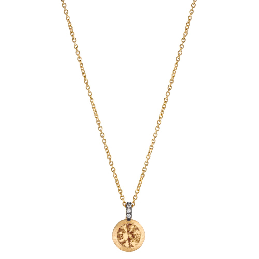 Collana scrigno di luce da Donna in Argento con pietra Champagne collezione Itaca Colors