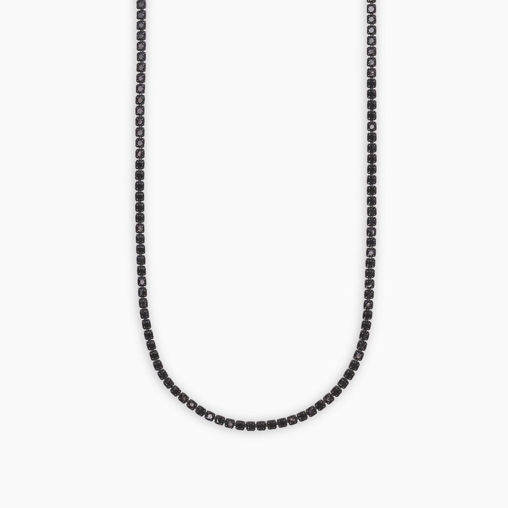 Collana tennis da uomo con zirconi neri MINI TENNIS 553578