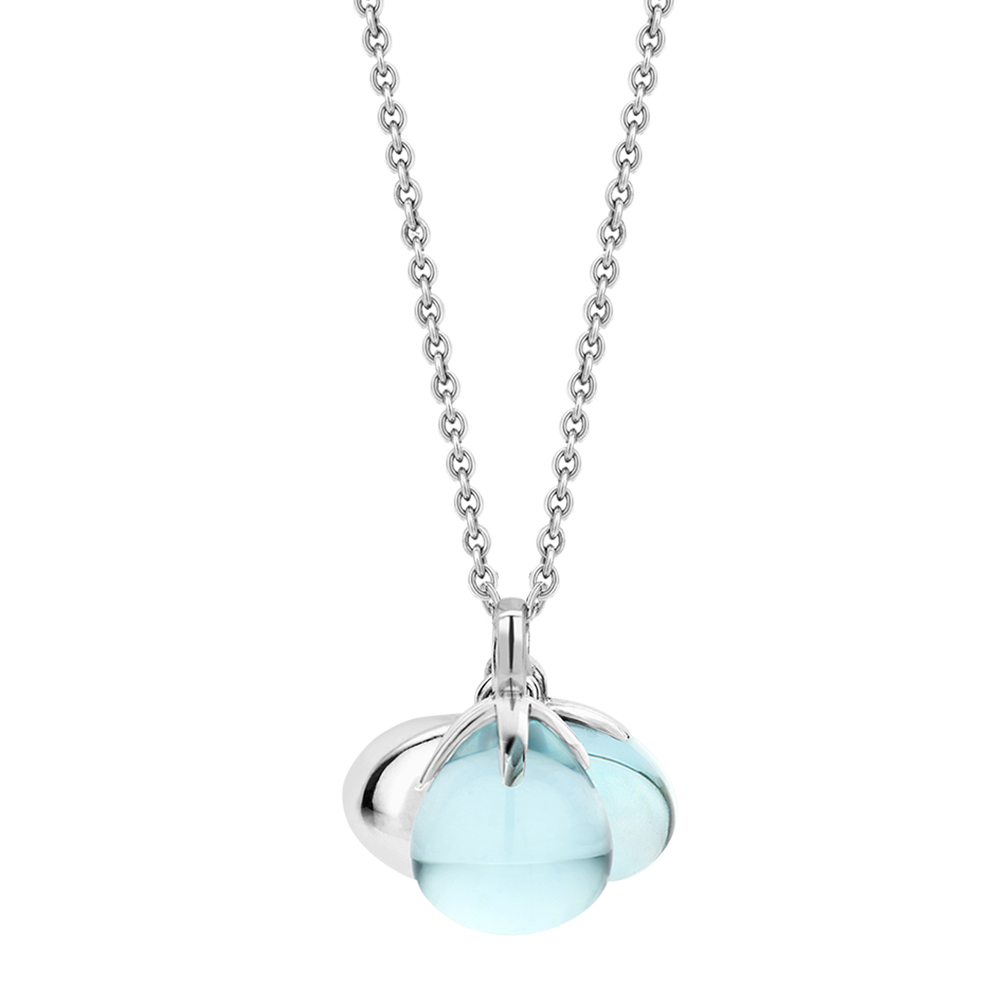 Ti Sento Milano Silver necklace with light blue pendant 3902WB