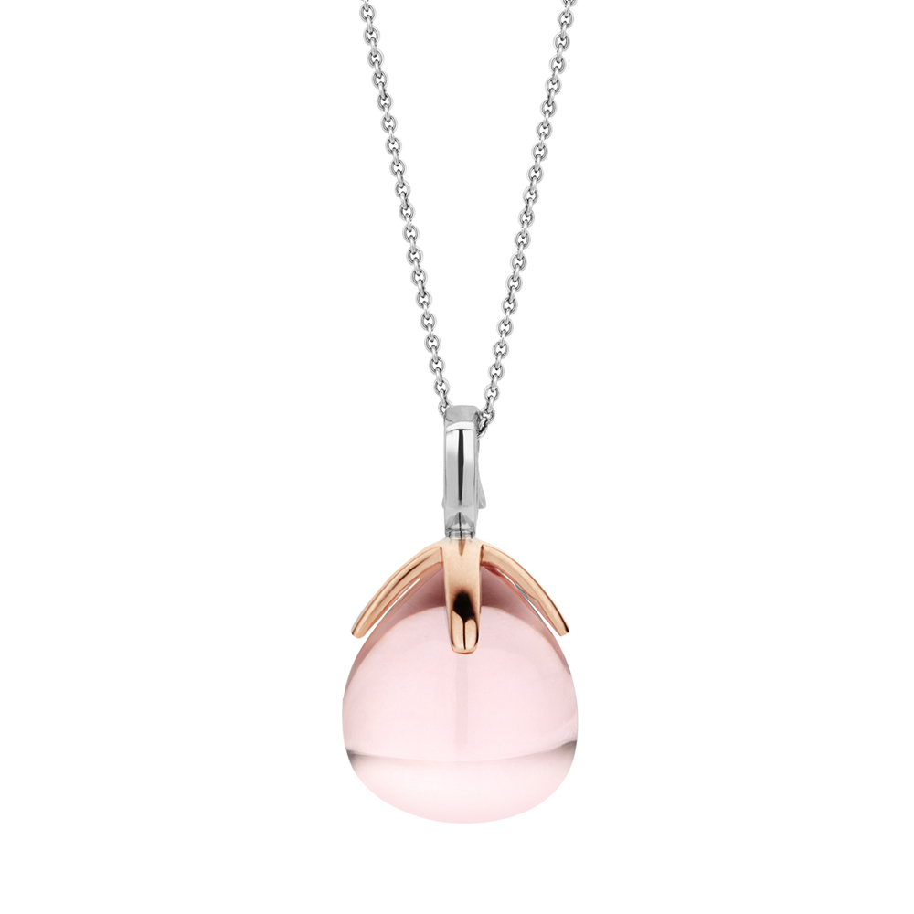 Ti Tento Milano silver pendant with pink crystal