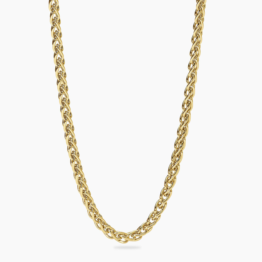 Collana uomo in argento dorato catena spiga 553877