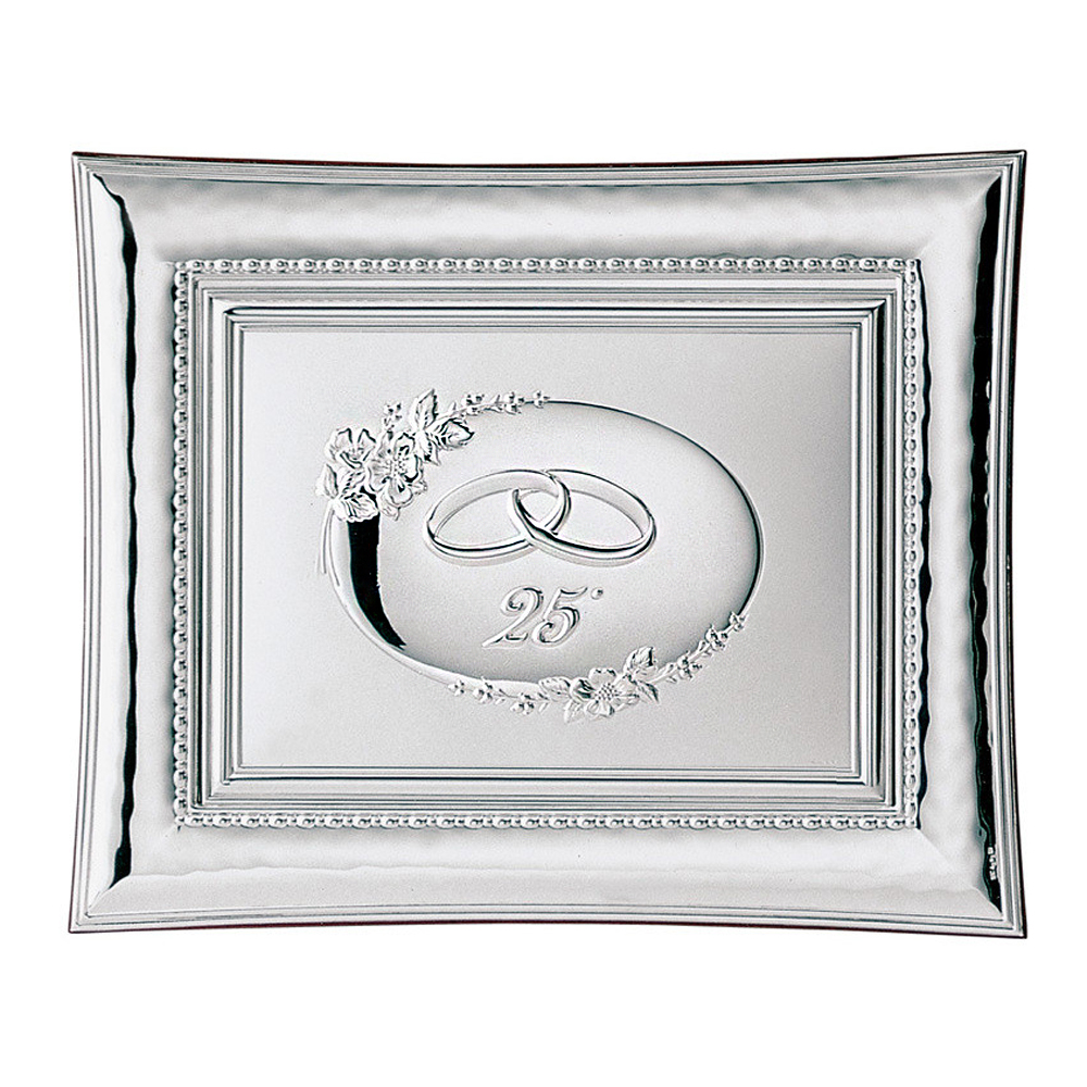 Cornice per Anniversario 25 anni di matrimonio in argento 13X18  cm