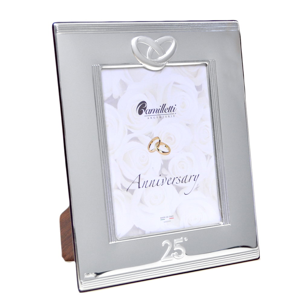 Cornice Per Anniversario 25 Anni Di Matrimonio In Argento 21 X 26 Cm Gioiello