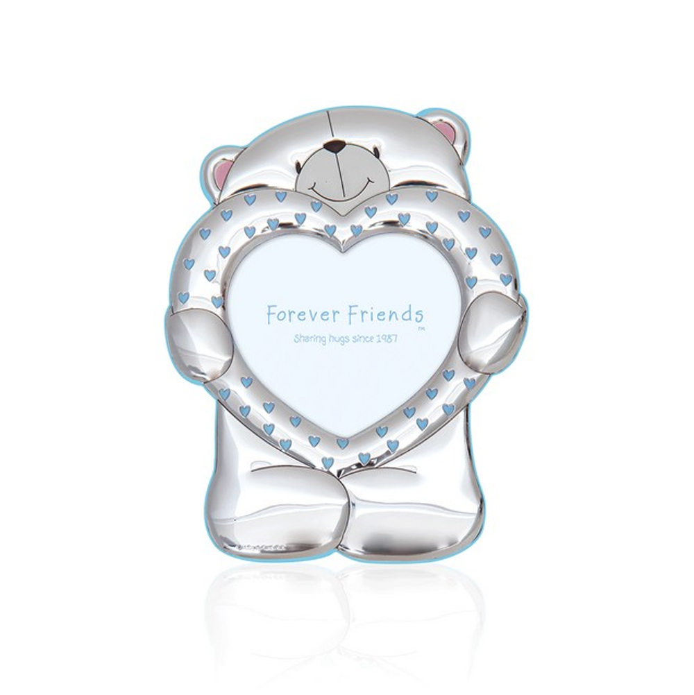 Cornice portafoto celeste Forever Friends Teddy Bear Heart Collection 
