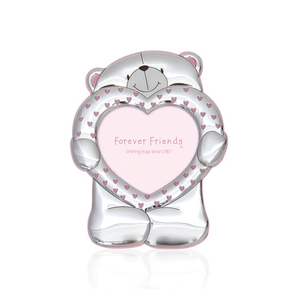 Cornice portafoto rosa Forever Friends Teddy Bear Heart Collection 