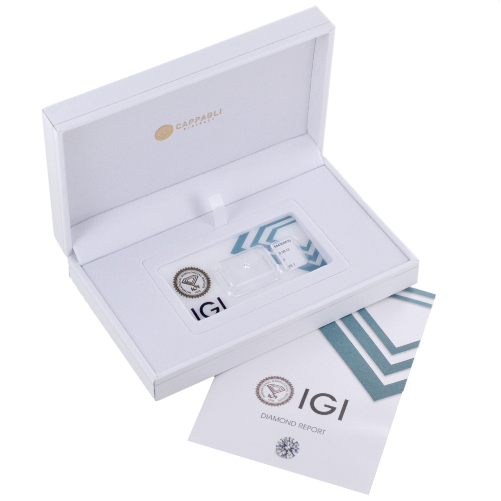 Diamante in Blister per carati 0.08 colore D purezza VS1 certificato IGI