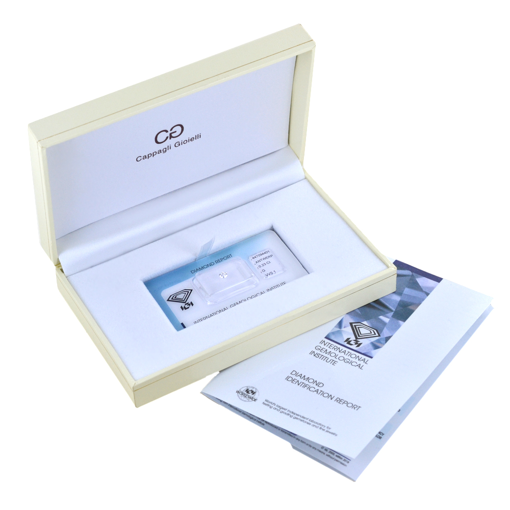 Diamante in Blister per carati 0.11 colore D purezza VVS2 certificato IGI