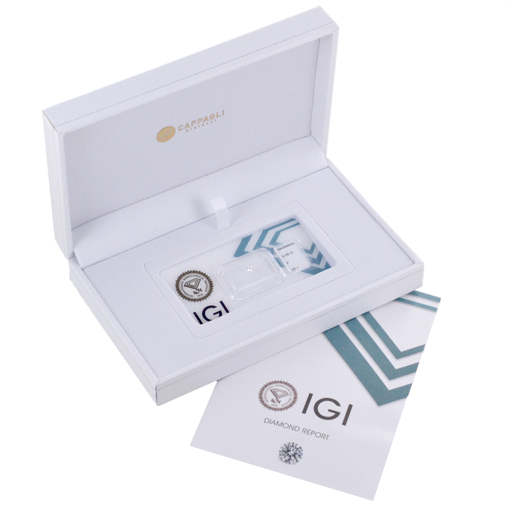 Diamante in Blister per carati 0.16 colore D purezza VVS2 certificato IGI
